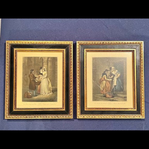 Vintage Cries of London Framed Prints by Artist F. Wheatly licensed Reproduction
